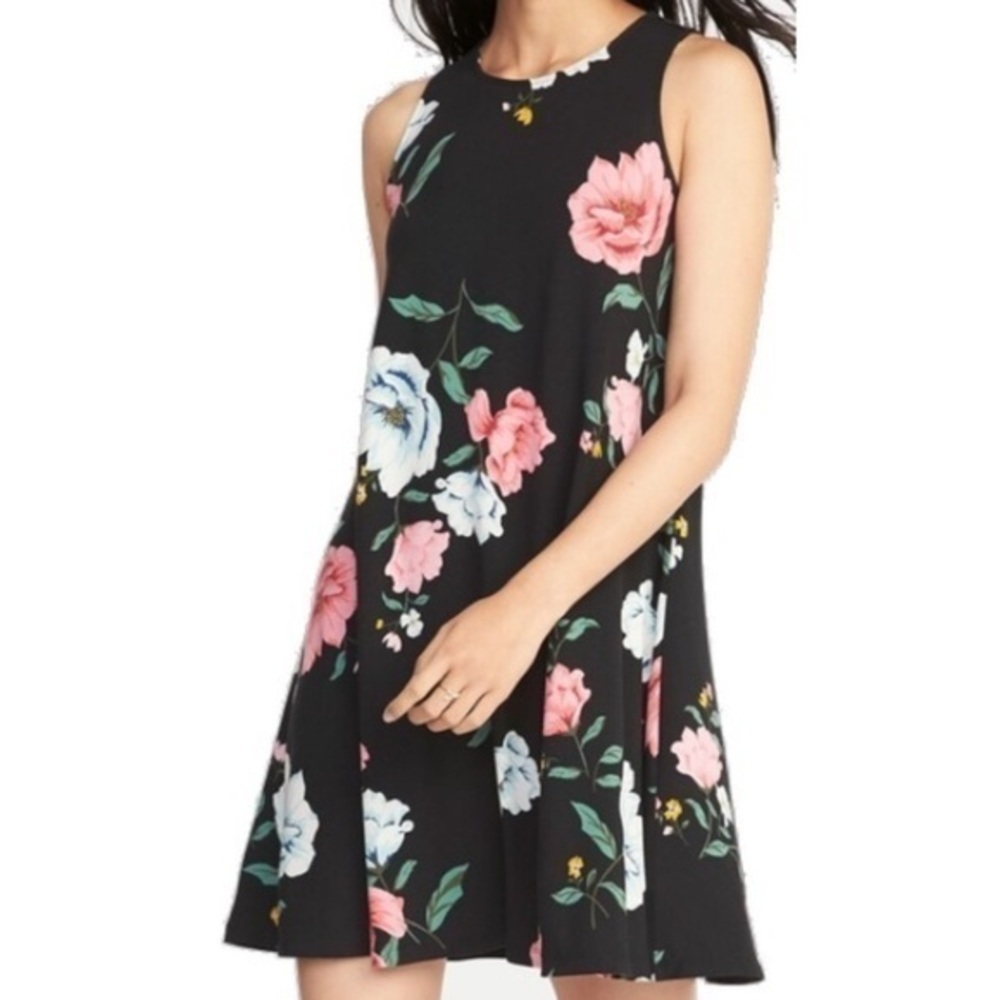 NWOT Old Navy Black Floral Tank Dress Medium New